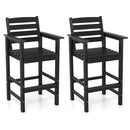 Patio HDPE Adirondack Bar Chairs Set of 2 with Wide Armrests by LJGDeals