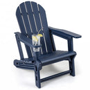 HDPE Adirondack Chair with Cup Holder - Weather Resistant by LJGDeals