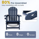 HDPE Adirondack Chair with Cup Holder - Weather Resistant by LJGDeals