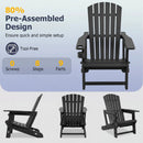 HDPE Adirondack Chair with Cup Holder - Weather Resistant by LJGDeals