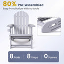 HDPE Adirondack Chair with Cup Holder - Weather Resistant by LJGDeals
