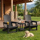 Adirondack Chair with Cup Holder - Weather-Resistant HDPE by LJGDeals