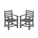 HDPE All Weather Patio Dining Chairs Set of 2 with Wide Armrests