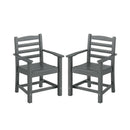 HDPE All Weather Patio Dining Chairs Set of 2 with Wide Armrests by LJGDeals