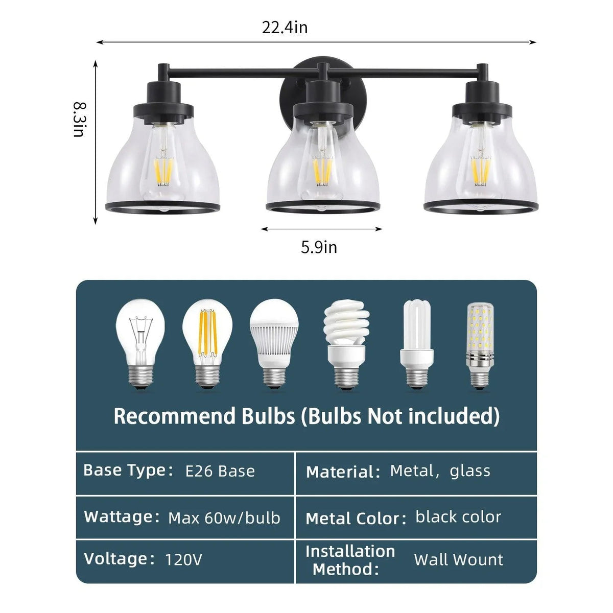 Hermosa Modern 3-Light Bathroom Vanity Light, photo 21 of 21