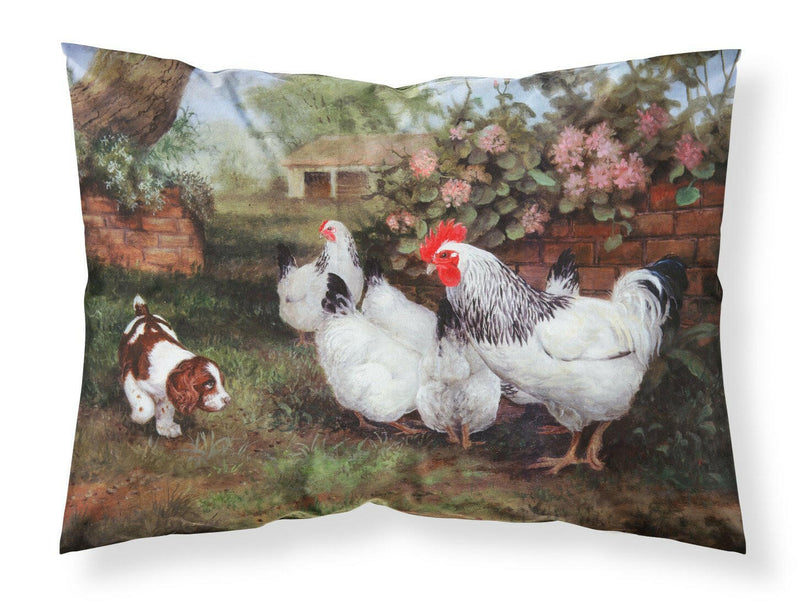 Chickens, Hens and Puppy Fabric Standard Pillowcase HEH0003PILLOWCASE