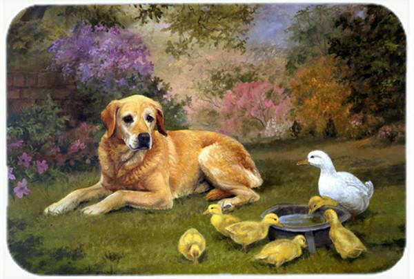 Yellow Labrador and Chicks Glass Cutting Board Large HEH0096LCB