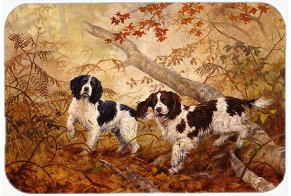 Springer Spaniels by Elizabeth Halstead Glass Cutting Board Large HEH0139LCB