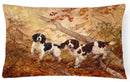 Springer Spaniels by Elizabeth Halstead Decorative Throw Pillow 12x16 Indoor Outdoor Accent Cushion, Fabric Cover with Insert for Sofa, Bed, Porch & Living Room