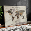 Personalized Travel Tracker Map with Pins Framed Large for by MyGreatCanvas | Canvas Wall Art Prints | Photo Prints & Wall Decor