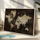 World Map Wall Art Canvas Print – Framed Travel Map Wall Art