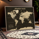 Custom Push Pin World Map Wall Art Canvas Print –