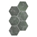 Olive Green 9x11 Textured Hexagon Porcelain Tile (16 pack, 8.07 sq ft/case) - Sample