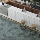 Moss Green 9x11 Matte Hexagon Porcelain Tile (16 pack, 8.07 sq ft/case) by Apollo Tile