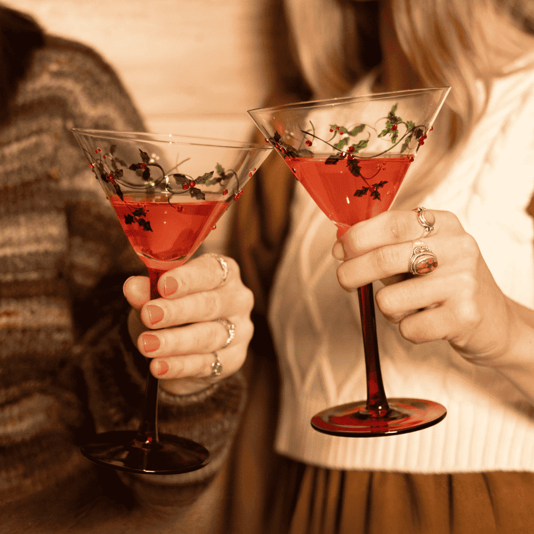 Christmas Holly Martini Glasses, photo 2 of 7