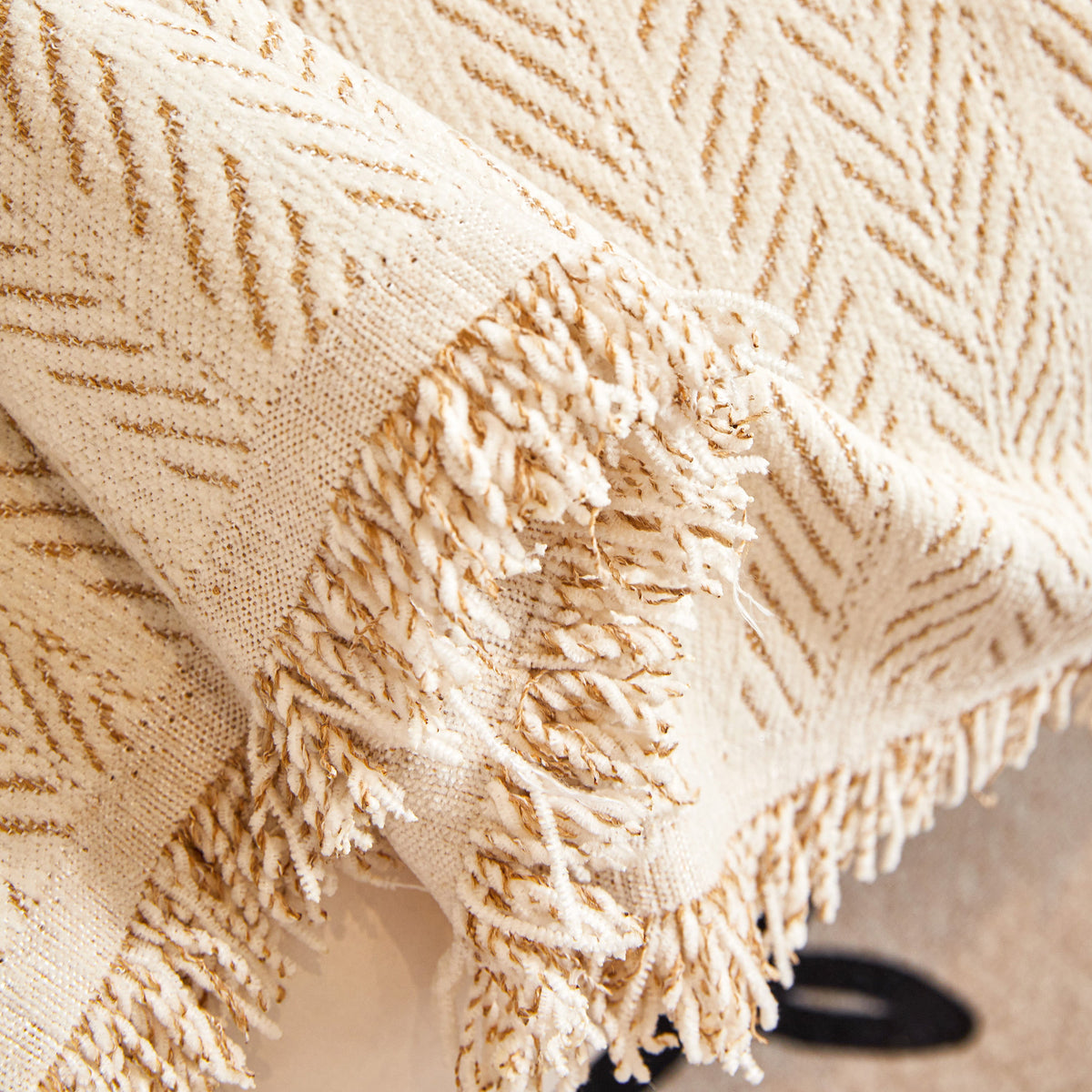 Herringbone Chenille Couch Cover Blanket Soft Durable Throw Sofa Protector with Tassel, photo 10 of 43