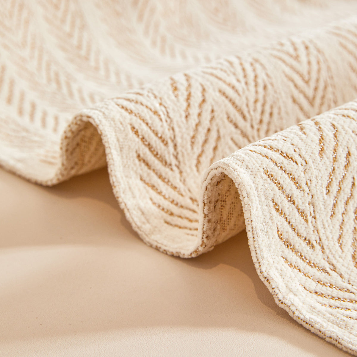 Herringbone Chenille Couch Cover Blanket Soft Durable Throw Sofa Protector with Tassel, photo 8 of 43