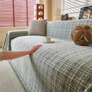 Textured Plaid Couch Throw Cover, Modern Decorative Sectional Furniture Covers by Slipcover KAS™
