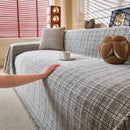 Textured Plaid Couch Throw Cover, Modern Decorative Sectional Furniture Covers by Slipcover KAS™