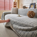 Textured Plaid Couch Throw Cover, Modern Decorative Sectional Furniture Covers by Slipcover KAS™