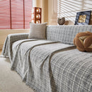 Textured Plaid Couch Throw Cover, Modern Decorative Sectional Furniture Covers by Slipcover KAS™
