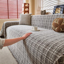 Textured Plaid Couch Throw Cover, Modern Decorative Sectional Furniture Covers by Slipcover KAS™
