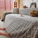 Textured Plaid Couch Throw Cover, Modern Decorative Sectional Furniture Covers by Slipcover KAS™