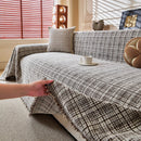 Textured Plaid Couch Throw Cover, Modern Decorative Sectional Furniture Covers by Slipcover KAS™