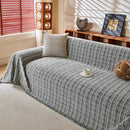 Textured Plaid Couch Throw Cover, Modern Decorative Sectional Furniture Covers by Slipcover KAS™