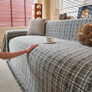 Textured Plaid Couch Throw Cover, Modern Decorative Sectional Furniture Covers by Slipcover KAS™