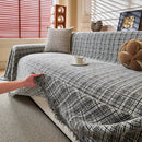 Textured Plaid Couch Throw Cover, Modern Decorative Sectional Furniture Covers by Slipcover KAS™