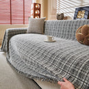 Textured Plaid Couch Throw Cover, Modern Decorative Sectional Furniture Covers by Slipcover KAS™