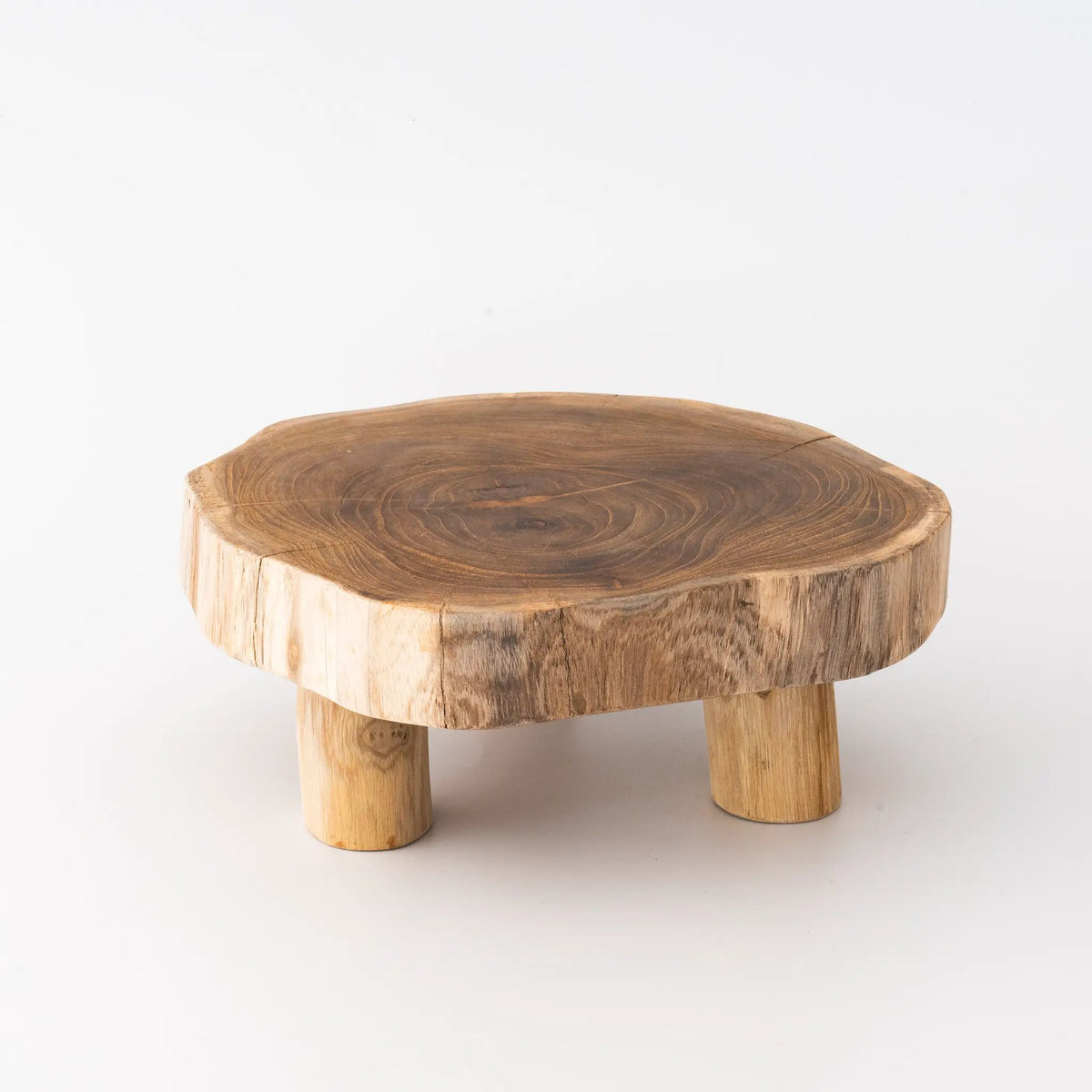 Teak Riser | Primitive Live Edge Wood Display, photo 2 of 6