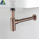 GobekUsa Bronze Round Siphon Bottle Trap Black P-TRAP for Bathroom Vanity Basin
