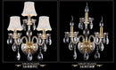 GobekUsa K9 Crystal Gold Wall Lamp with LED Bulbs & Lampshades, Luxury Bedside Light