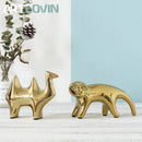 GobekUsa Gold Camel Ceramic Figurines, Bird Ornaments, Home Decor Accessories