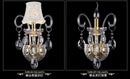 GobekUsa K9 Crystal Gold Wall Lamp with LED Bulbs & Lampshades, Luxury Bedside Light