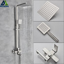 GobekUsa Brushed Nickel Rain Shower System with Square Hand Shower Mixer