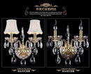 GobekUsa K9 Crystal Gold Wall Lamp with LED Bulbs & Lampshades, Luxury Bedside Light