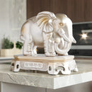 GobekUsa Elephant Couple Resin Statue for Living Room Office Tabletop Ornament