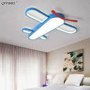 GobekUsa Blue Airplane LED Child Chandelier for Kids Room, Modern Bedroom Lighting Fixture