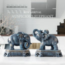 GobekUsa Elephant Couple Resin Statue for Living Room Office Tabletop Ornament