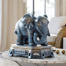 GobekUsa Elephant Couple Resin Statue for Living Room Office Tabletop Ornament