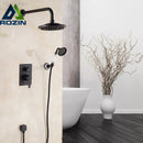 GobekUsa Antique Brass/Black 8" Rainfall Shower Set Faucet with Handshower