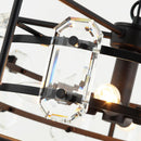 4-Light Golden or Black Modern Crystal Island Pendant Light