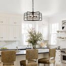 4-Light Golden or Black Modern Crystal Island Pendant Light