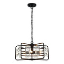 4-Light Golden or Black Modern Crystal Island Pendant Light
