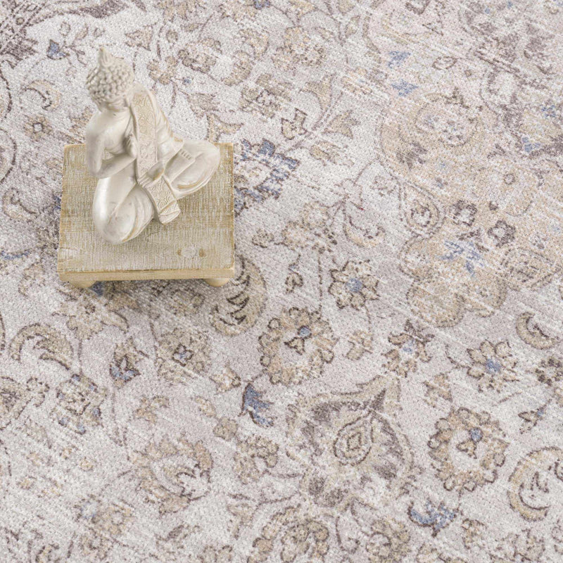 Cream Holi-2301 Washable Area Rug