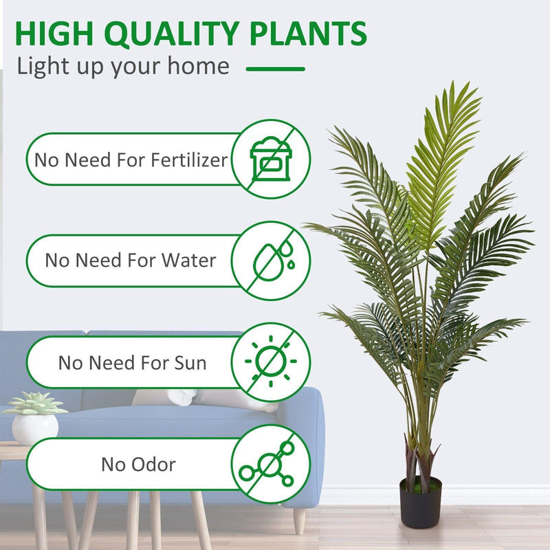 5.2' Artificial Palm Tree in Pot Indoor Ornament Green Plant