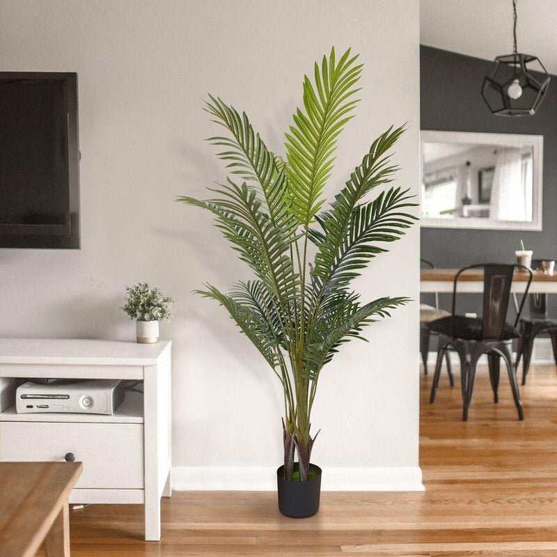 5.2' Artificial Palm Tree in Pot Indoor Ornament Green Plant